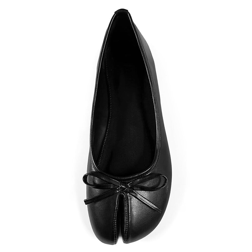 Women's Split Toe Ballet Flats Vegan Leather Comfortable Slip On Shoes